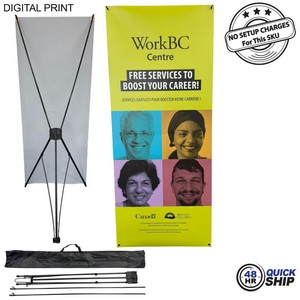 [DP788-3] 48Hr Quick Ship - Tripod Banner with Graphics, and Bag. NO SETUP CHARGE (33.5"x80")