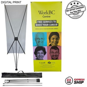 [DP788-4] 24Hr Express Ship - Tripod Banner with Graphics, and Bag. NO SETUP CHARGE (33.5"x80")