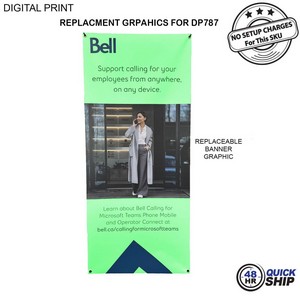 [DP887-3] 48Hr Quick Ship - Replacement Graphics Only for Tripod Banner (32"x72")