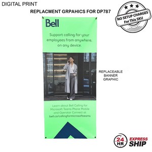 [DP887-4] 24Hr Express Ship - Replacement Graphics Only for Tripod Banner (32"x72")
