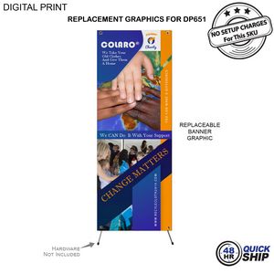 [DP951-3] 48Hr Quick Ship -Replacement Graphics, for Economical X-Banner, Anti-Reflective (23"x64")
