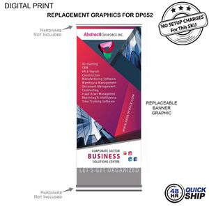 [DP952-3] 48Hr Quick Ship - Replacement Graphics for Deluxe Wide Base Retractable Banner, NO SETUP CHARGE