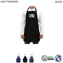 72 Hr Fast Ship - Domestic made Twill Bib Apron, 2 Pockets, Adjust Neck, Heat Transfer Logo (25x28")