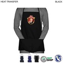 72 Hr Fast Ship - Domestic made Twill Bib Apron, 2 Pockets, Adjust Neck, Heat Transfer Logo (19x24")
