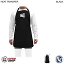 24 Hr Express Ship - Twill Bib Apron, No Pockets, Adjustable Neck, Heat Transfer Logo (25"x28")