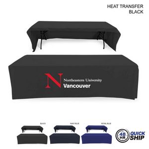 [HT721-3] 48 Hr Quick Ship - Polycotton Twill Table Throw for 8' Table, Drape style, 3 sided, Open Back