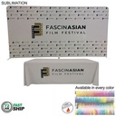 72Hr Fast Ship - Tradeshow Booth Package, 15' EuroFit Tension Fabric Wall & PREMIUM 8' Tablecloth.