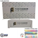 48Hr Quick Ship - Tradeshow Booth Package, 15' EuroFit Tension Fabric Wall & PREMIUM 8' Tablecloth