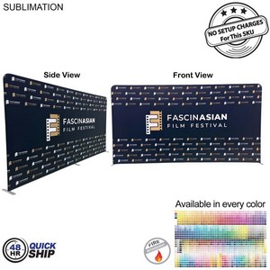 48Hr Quick Ship - EuroFit Tension Fabric Straight Wall Display Kit, Double Sided Graphics (15'x8')