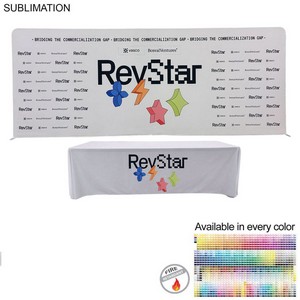 Trade Show Booth Package Supreme, 20' EuroFit Tension Fabric Wall Display and PREMIUM 8' Tablecloth