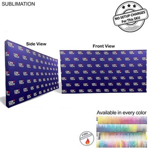 [PM796-10] 15' Straight Wall Full Height Tension Fabric Pop-up Display Kit with Wrap End Caps, NO SETUP CHARGE