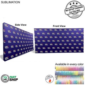 [PM796-11] 72Hr Fast Ship - 15' Straight Wall Full Height Tension Fabric Pop-up Display Kit with Wrap End Caps