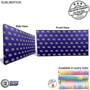 [PM796-12] 48Hr Quick Ship - 15' Straight Wall Full Height Tension Fabric Pop-up Display Kit with Wrap End Caps
