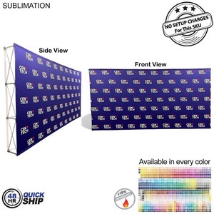 [PM796-3] 48Hr Quick Ship - 15' Straight Wall Full Height Tension Fabric Pop-up Display Kit