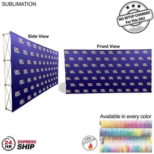 [PM796-4] 24Hr Express Ship - 15' Straight Wall Full Height Tension Fabric Pop-up Display Kit