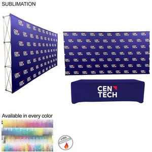 [PM796-5] Tradeshow booth package Ultra, 15' Straight Fabric Wall Display and Premium 8' tablecloth open back