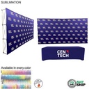 72Hr Fast Ship - Tradeshow booth package Ultra, 15' Straight Fabric Wall and PREMIUM 8' tablecloth