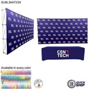 48Hr Quick Ship - Tradeshow booth package Ultra, 15' Straight Fabric Wall and PREMIUM 8' tablecloth