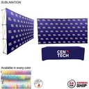 24H Express Ship -Tradeshow booth package Ultra, 15' Straight Fabric Wall and PREMIUM 8' tablecloth