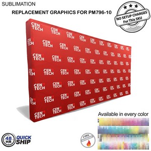 [PM896-12] 48Hr Quick Ship - Replacement Graphics for 15' Straight Wall Tension Fabric w/Wrap End Caps