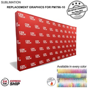 [PM896-13] 24Hr Express Ship - Replacement Graphics for 15' Straight Wall Tension Fabric w/Wrap End Caps