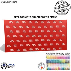 [PM896-3] 48Hr Quick Ship - Replacement Graphics for 15'w Straight Wall Tension Fabric w/Velcro® on the back