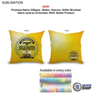 [SU158-3] 48Hr Quick Ship - Sublimated Throw Cushion, Invisible Zipper Closure, Removable Insert. (12"x12")