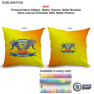 [SU159-3] 48Hr Quick Ship - Sublimated Large Throw Cushion, Invisible Zipper Closure, Removable Insert. (16"x1