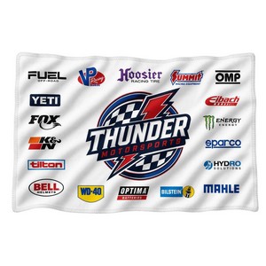 48 Hr Quick Ship - White Microfiber Dri-Lite Terry Sponsorship Rally Towel, Sublimated (12"x18")