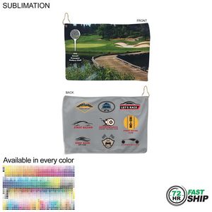 72Hr Fast Ship - Microfiber Terry Golf Towel, Nofold, Sublimated 2 Sides (12"x18")