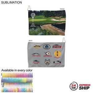 [SU178-44] 24 Hr Express Ship -Microfiber Terry Golf Towel, Nofold, Sublimated 2 Sides (12"x18")