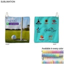 Colored Microfiber Dri-Lite Terry Golf Towel, Nofold Grommet & Hook, Sublimated 2 Sides (12"x12")