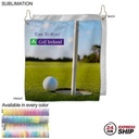 24Hr Express Ship - Colored Microfiber Dri-Lite Terry Golf Towel, Nofold, Sublimated (12"x12")