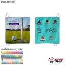 24Hr Express Ship - Colored Microfiber Dri-Lite Terry Golf Towel, Nofold, Sublimated 2 Side (12"x12"