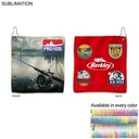 Colored Microfiber Dri-Lite Terry Fishing Towel, Nofold Grommet & Hook, Sublimated 2 Side (10"x10")