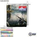 48Hr Quick Ship-Colored Microfiber Dri-Lite Terry Fishing Towel, Grommet & Hook, Sublimated (10"x10"