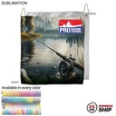 24Hr Express-Colored Microfiber Dri-Lite Terry Fishing Towel, Grommet & Hook, Sublimated (10"x10")
