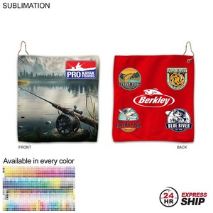 [SU208-31] 24Hr Express Ship-Colored Microfiber Dri-Lite Terry Fishing Towel, ]Nofold Grommet & Hook (10"x10")