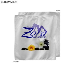 [SU208-4] White Microfiber Dri-Lite Terry Hot Towel Face Cloth, Sublimated Full Color Logos (10"x10")