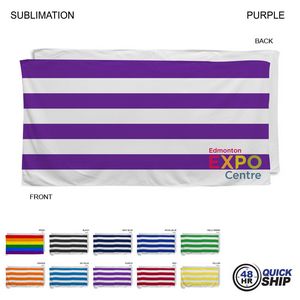 48 Hr Quick Ship-Cabana Stripe Sublimated, Absorbent Microfiber Dri-Lite Terry Beach Towel (30"x60")