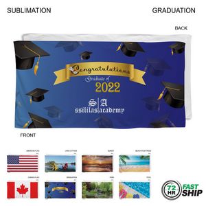 [SU210W-35] 72 Hr Fast Ship - Stock Design Sublimated, Absorbent Microfiber Dri-Lite Terry Beach, (30"x60")