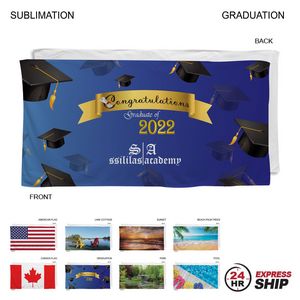 [SU210W-37] 24 Hr Express Ship - Stock Design Sublimated, Absorbent Microfiber Dri-Lite Terry Beach (30"x60")