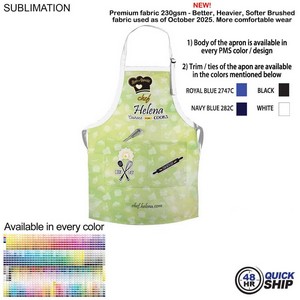 [SU262-4] Domestic made Bib Apron, 2 Pockets, Adjustable Neck, Sublimated (25"x28")