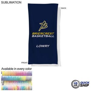 48 Hr Quick Ship - Team Towel in Microfiber Dri-Lite Terry, Sublimated Bench, Neck Towel (20"x40")