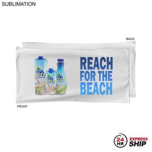 [SU462W-22] 24 Hr Express Ship - Absorbent Microfiber Dri-Lite Terry White Pool Towel, Sublimated (20"x40")