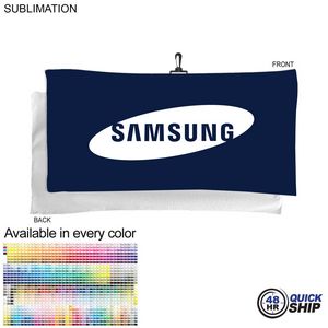 [SU462W-30] 48 Hr Quick Ship - Oversized Golf Towel in Microfiber Terry w/Black Hook, Sublimated (20"x40")