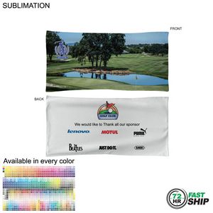 [SU462W-35] 72 Hr Fast Ship - Golf Caddie Tournament Towel in Microfiber Terry, Sublimated 2 Sides (20"x40")