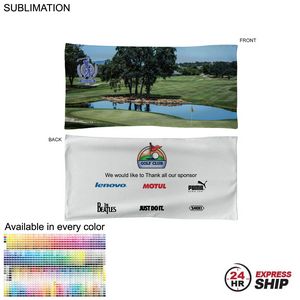 [SU462W-37] 24 Hr Express Ship - Golf Caddie Tournament Towel in Microfiber Terry, Sublimated 2 Sides (20"x40")