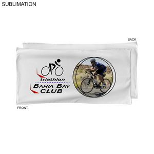 [SU462W-5] Absorbent Microfiber Dri-Lite Terry White Cycling Towel, Sublimated Full color Logo (20"x40")