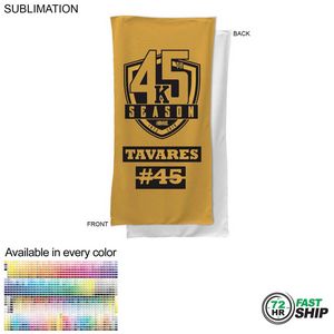 [SU463W-18] 72 Hr Fast Ship - Team Towel in Microfiber Dri-Lite Terry, Sublimated Bench, Shower Towel (22"x44")